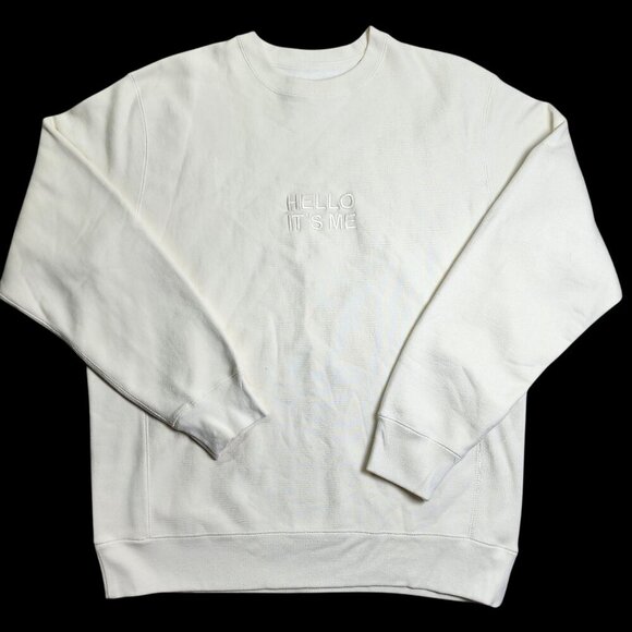 "Hello Its Me" Embroidered Cream Sweatshirt 3XL Adele Las Vegas Merch - Picture 2 of 9